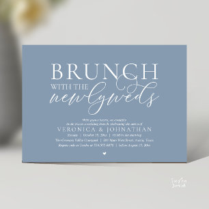 Convite Brunch com os recém-casados, Casamento Dusty Blue