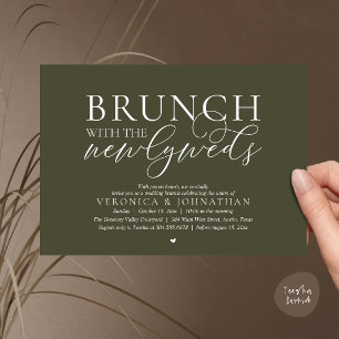 Convite Brunch com os recém-casados, Casamento Olive Green