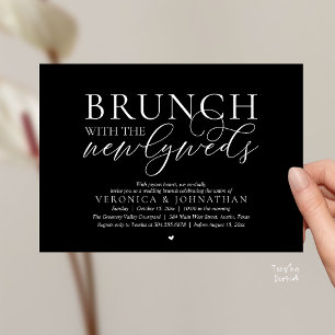 Convite Brunch com os recém-casados, Casamento Preto Cláss