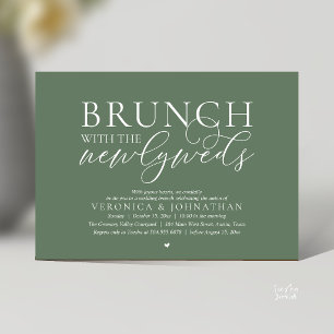 Convite Brunch com os recém-casados, Casamento Verde Sage