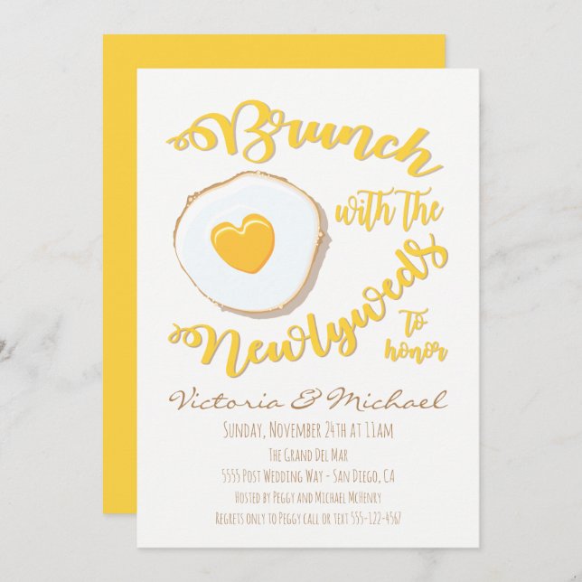 Convite Brunch com os recém-casados Pós Casamento (Frente/Verso)
