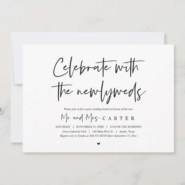 Convite Brunch com os recém-casados, pós-casamento (Frente)