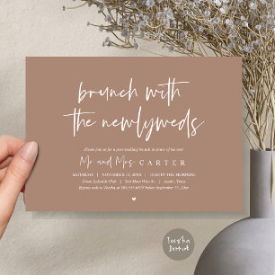 Convite Brunch com recém-casados, casamento poste, em Taup
