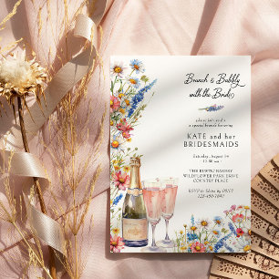 Convite Brunch das Damas de Honra com Flores Silvestres e