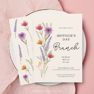 Convite Brunch de Água-forte Floral no Dia das Mães