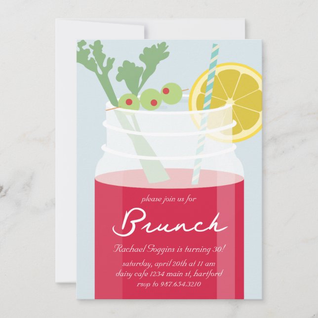 Convite Brunch de Bloody Mary (Frente)