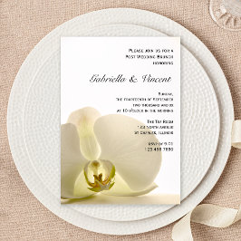 Convite Brunch de Casamento com Orquídea em Poste Branco