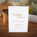 Convite Brunch de Casamento de Caligrafia Dourada Simples<br><div class="desc">Este simples convite para o brunch do casamento com a caligrafia dourada traz um luxo elegante mas moderno a uma experiência minimalista e mais tradicional ou formal de brunch. A caligrafia casual permite um sentimento antigo, enquanto o design neutro de classe pode ser combinado com quaisquer aspectos únicos do seu...</div>