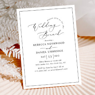 Convite Brunch De Casamento De Script De Caligrafia Elegan