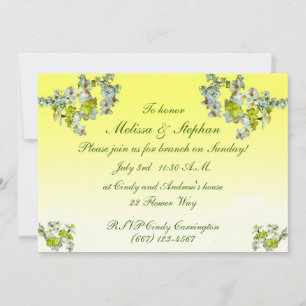 Convite Brunch de Casamento Floral Amarelo