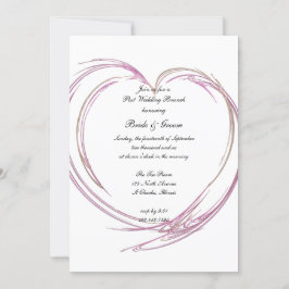 Convite Brunch de Casamento Pós-Cerimônia com Coração Abst