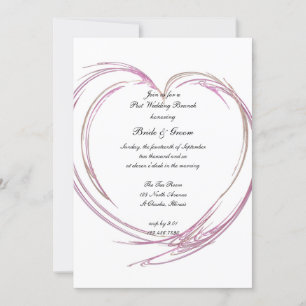 Convite Brunch de Casamento Pós-Cerimônia com Coração Abst