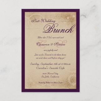 Convite Brunch de Casamento Poste - Script, Roxo