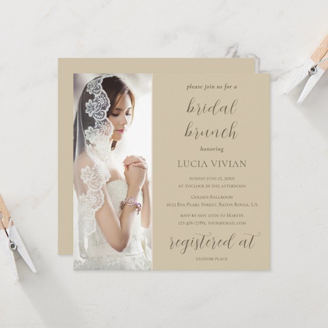 Convite Brunch de Chá de panela de Fotografia Verde com Ar (Frente/Verso In Situ)