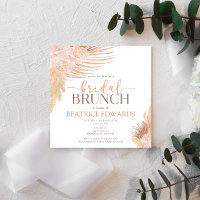 Convite Brunch de Chá de panela Floral Rosa Suave