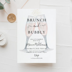 Convite Brunch de Champanhe e Churrasco de Noiva Borbulhan