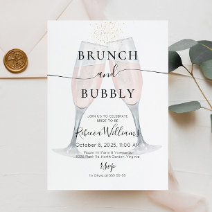 Convite Brunch de Champanhe e Churrasco de Noiva Borbulhan