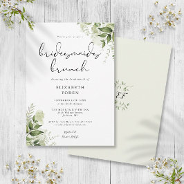 Convite Brunch de Damas de Honra com Monograma e Vegetação