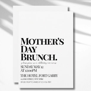 Convite Brunch de Dia das Mães Minimalista Moderno e Ousad