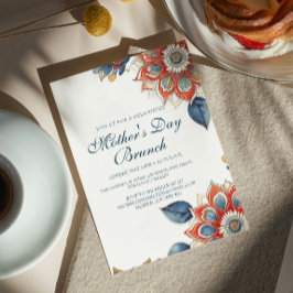 Convite Brunch de Dia de as mães de Flores de abstrato