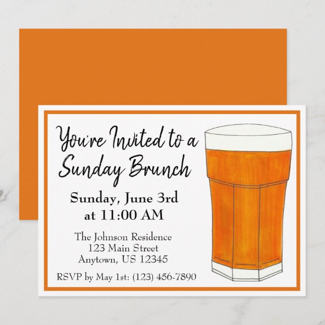 Convite Brunch de Domingo no Café Suco de Laranja (Frente/Verso)