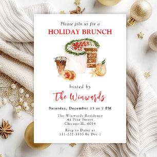 Convite Brunch de Férias de Bolo de Natal e Biscoitos