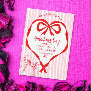 Convite Brunch de festa de Galentine's Day com coquetel ún