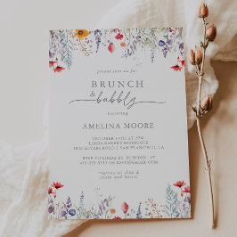 Convite Brunch de Flores Silvestres da Primavera e Chá de
