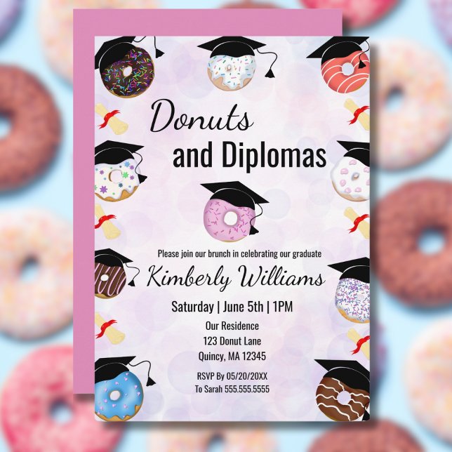 Convite Brunch de Formatura Donuts e Diplomas (Criador carregado)