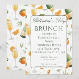 Convite Brunch de Galentines Day Mimosas Elegantes