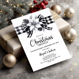 Convite Brunch de Natal com Xadrez de Búfalo
