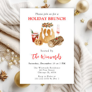 Convite Brunch de Natal Pudim e Log de Yule