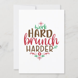 Convite Brunch de Natal trabalhar duro mais duro