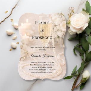 Convite Brunch de Noiva Pérolas Prosecco