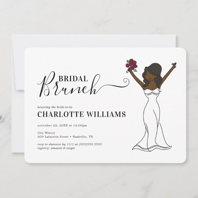 Convite Brunch de noivado de Avatar personalizável| Cabelo (Frente)