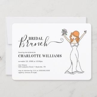 Convite Brunch de noivado de Avatar personalizável| Cabelo