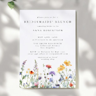 Convite Brunch de Noivas com Aquarela Floral Vibrante