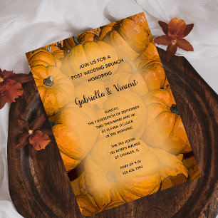 Convite Brunch de Outono de Abóbora Laranja após Casamento