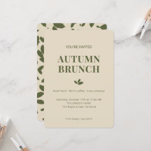 Brunch de Outono | Folhas Caindo Oliva Verde