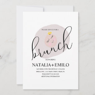 Convite Brunch de Ovo Frito Branco Fofo