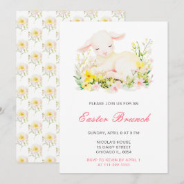 Convite Brunch de Páscoa com Cordeiro de Primavera