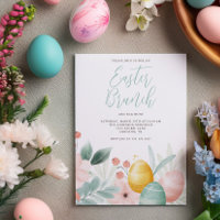 Brunch de Páscoa com Floral em Aquarela