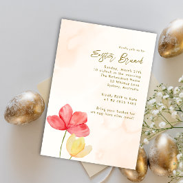 Convite Brunch de Páscoa Elegante Floral Minimalista
