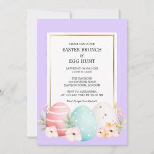 Convite Brunch de Páscoa em Aquarela & Caça aos Ovos