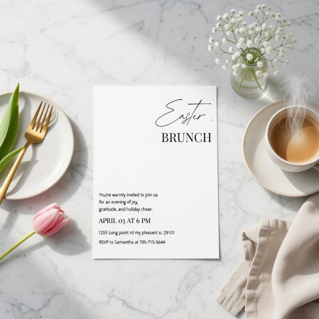 Convite Brunch de Páscoa Minimalista (Criador carregado)