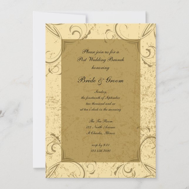 Convite Brunch de Posto angustiado e elegante (Frente)