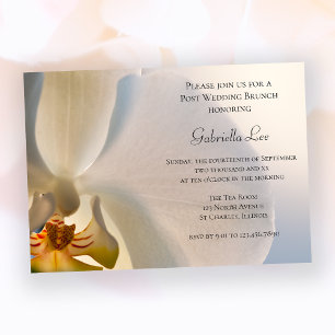 Convite Brunch de Posto de Orquídea Branca Elegância