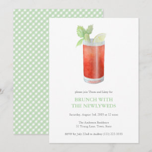 Convite Brunch de Póstumo Casamento Bloody Mary para Recém