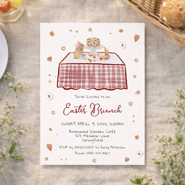 Convite Brunch de Primavera Desenhada à Mão Whimsical (Criador carregado)