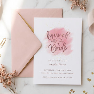 Convite Brunch de Rose Gold com a Noiva Festa de Chá de No